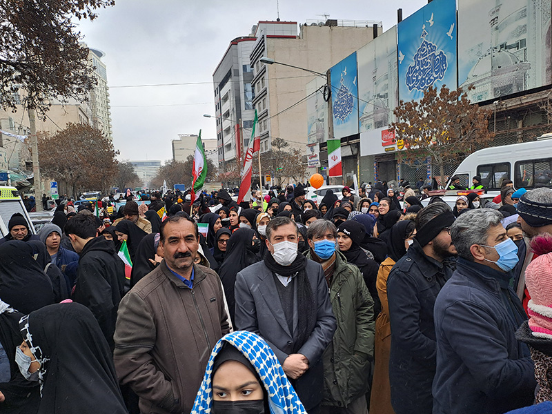 شرکت رئيس و دانشجويان دانشگاه ايلام در راهپيمايي استکبار ستيزي يوم الله 22 بهمن شهر مشهد