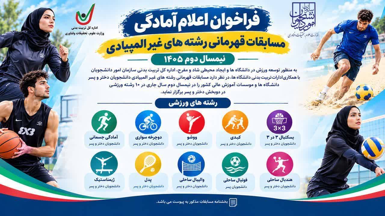 اطلاعيه المپياد ورزش همگاني نيمسال دوم